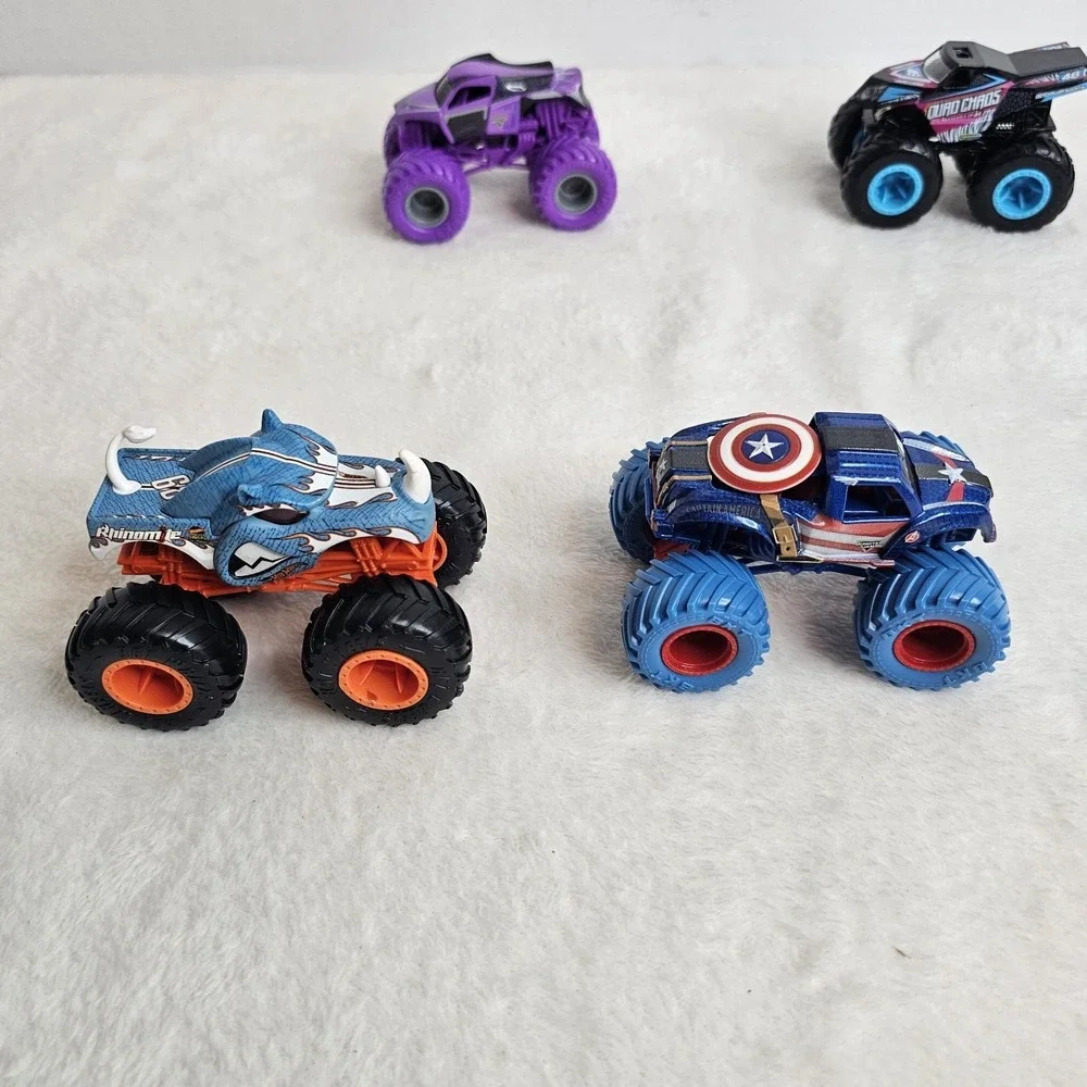 Lot of 4 Monster Jams Truck Toys, 1:64 Scale
